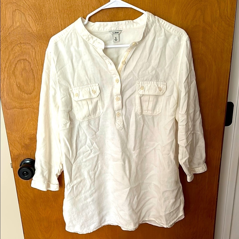L.L. Bean Cream Button-Up Shirt